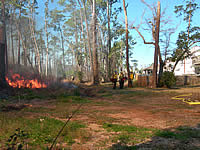 Crew burning forest adjacent to homes
