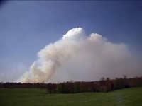 Picture of smoke from the Big Woods prescribed fire.