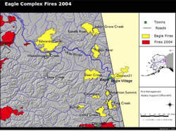 Map of the 2004 Eagle Fire Complex.
