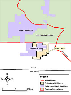 Mesa Pedregosa Fuels Reduction Project Area map.
