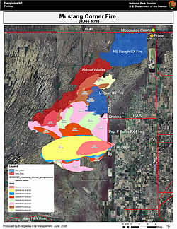 Daily progression map with 2007 prescribed fires and 2006 Airboat wildfire.