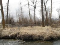 The buck and rail fence on the Grant-Kohrs Ranch property.