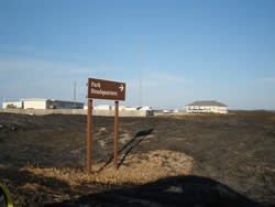 Park headquarters, post-fire.