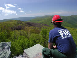 Prescribed fire effects visible from Blackrock.