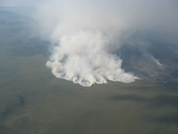 The Big Creek Fire burning.
