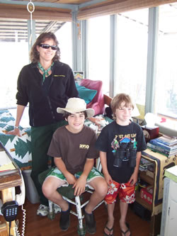 Kathy Allison and two children.
