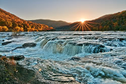 Sunburst over Sandstone Falls.