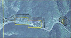 Project area on an aerial photo.