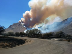 Monument Fire along Montezuma ridge.