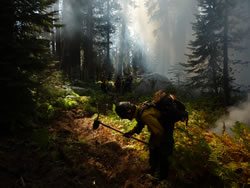 Yosemite Crew 6 installs check-line to mitigate smoke impacts.