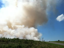 Chatfield Farm during firing.