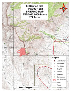 Map of the El Capitan Fire.