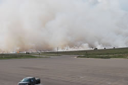 Burnout In front of visitor center.